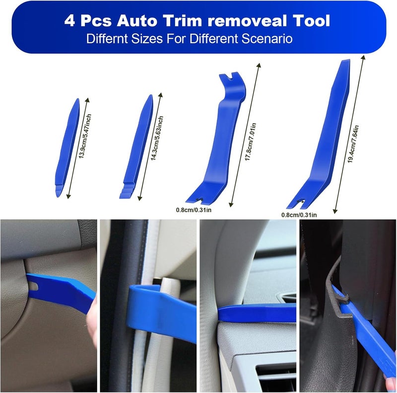 Keze 17 Pcs Hook and Pick Set Auto Trim Removal Tool Kit,Clip Plier Remover Tool Gasket Scraper Telescoping Magnetic Pickup Tool for Automotive Repair and Car Body Door Panel Fastener Removal - Image 4